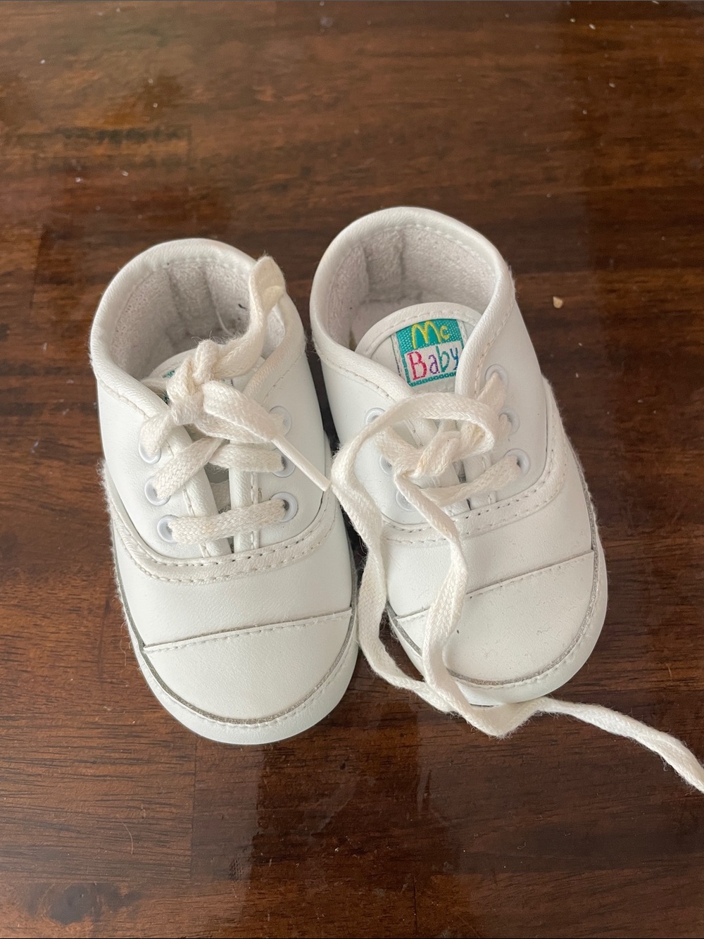 Vintage mcbaby White Baby Lace-Up Sneakers size 2